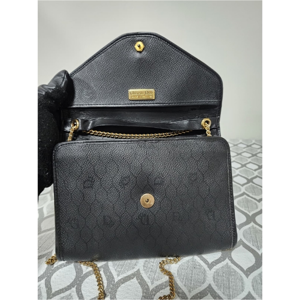 Christian Dior Vintage Leather Shoulder Bag Black - Picture 10 of 13